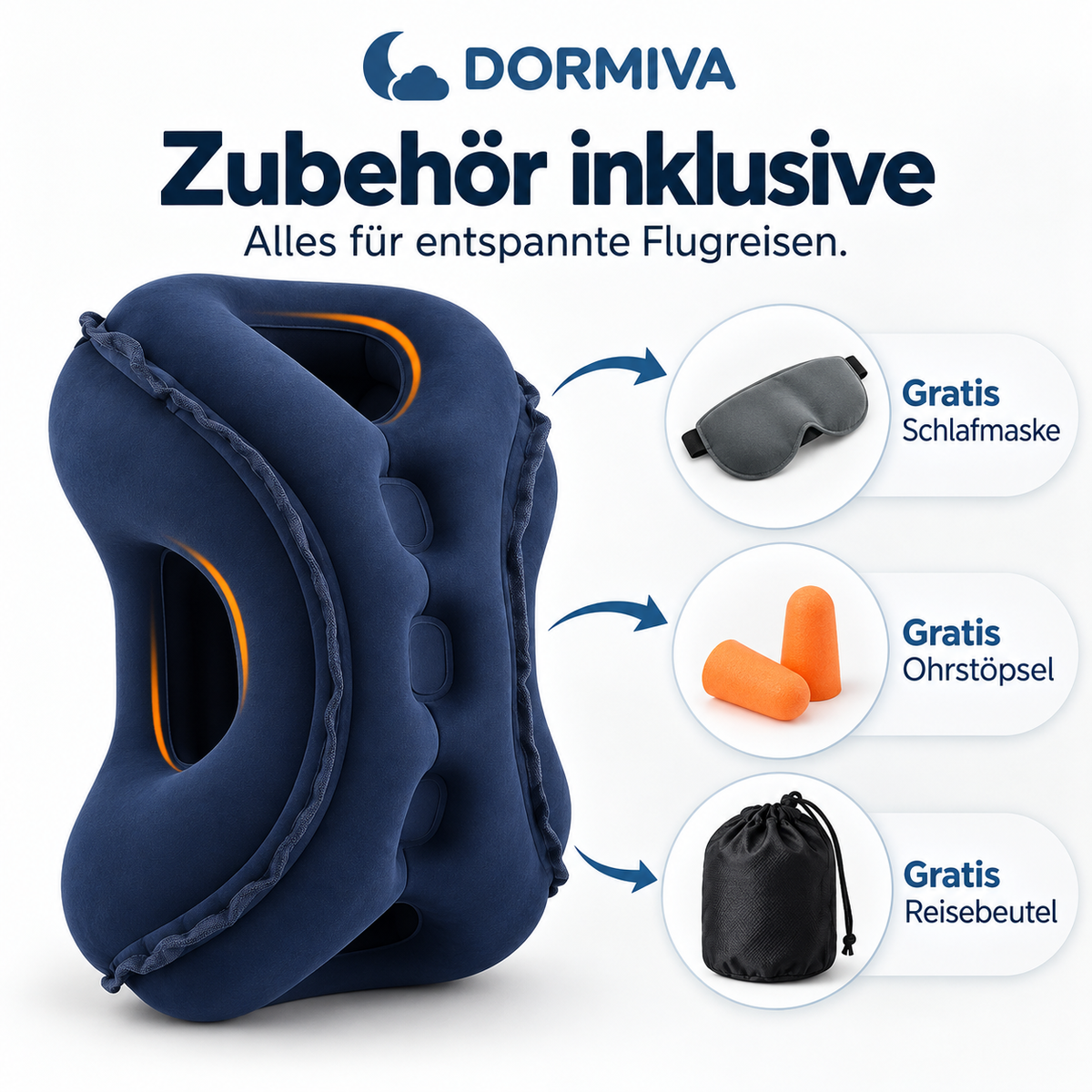 Aufblasbare Reisekissen Dormiva™